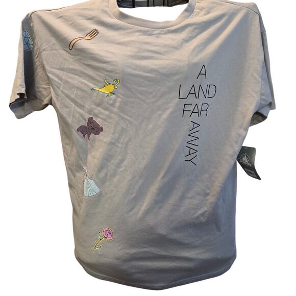 DISNEY PRINCESS COLLECTION IN A LAND FAR AWAY size S Gray T-Shirt and Shorts NWT - Picture 1 of 12